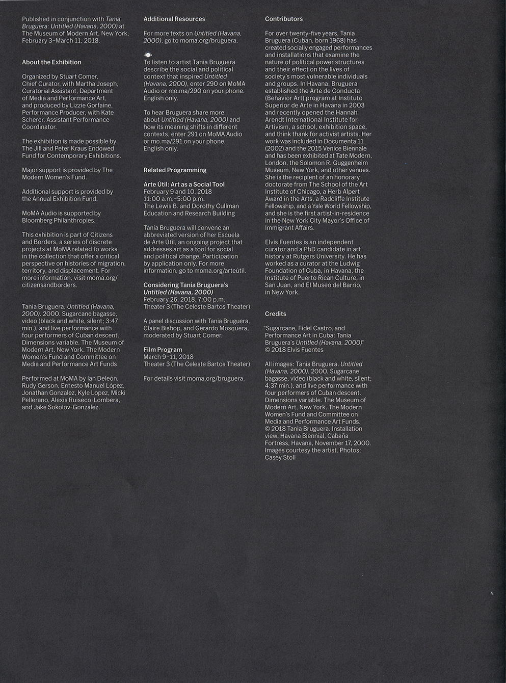 Tania Bruguera back cover
