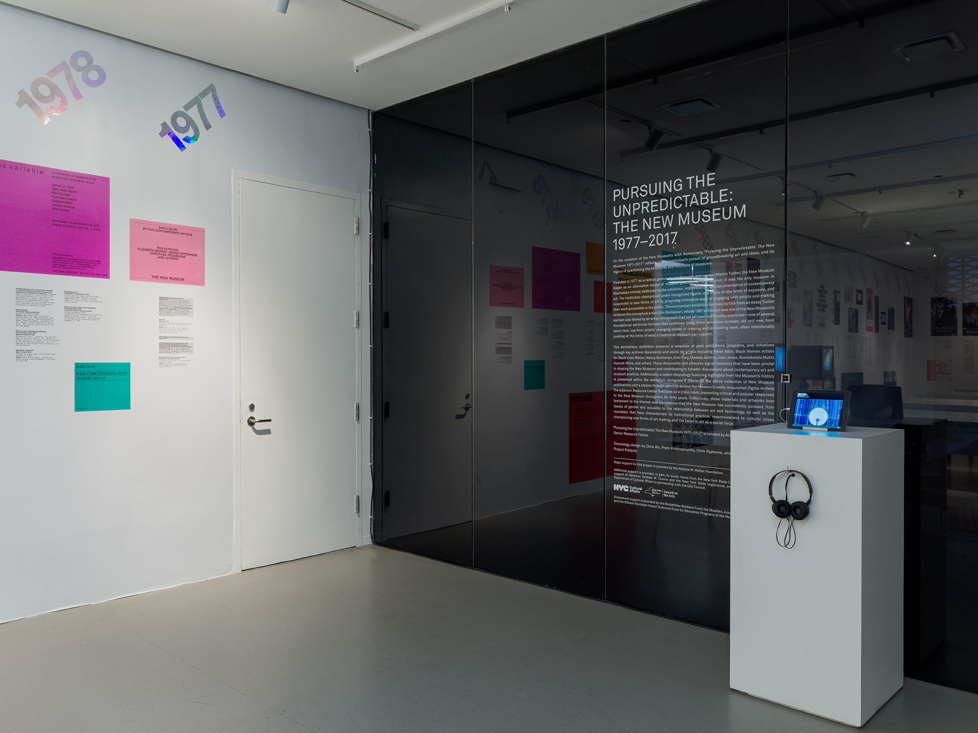 New Museum Pursuing the Unpredictable exhibition design